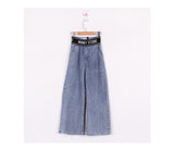 Mqtime Teenage Girls Jeans Spring Summer Casual Fashion Loose Blue Kids Leg Wide Pants School Children Trousers 6 8 10 12 Year