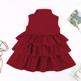 Mqtime 2-6Y Girls Red Bow Dress Princess Tutu Summer Dress for Girls Children Birthday Party Vestidos Kids Autumn Spring Dresses