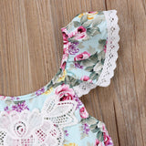 Mqtime Floral Lace Sling Dress Princess Dress Baby Girl Clothes Printing Bowknot Dress Baby Girls Dress For Girl Suit 1-5 Year Old