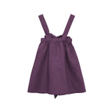 Girls Cotton-Linen Back Suspender Dress New Kids Summer Clothing Solid Overalls Children Dresses TZ35