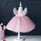 Mqtime Baby Girl Dress Cute Bow Newborn Princess Dresses for Baby 1 Year Birthday Dress Toddler Infant Party Dress Christening Gown