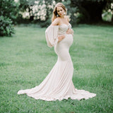 Mermaid Maternity Dresses for Photo Shoot Pregnant Women Pregnancy Dress Photography Sexy Off Shoulder Maxi Maternity Gown