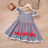 Mqtime New Girls Dress Fashion Casual Dress For Girls Navy Blue Plaid Kids Clothes Girls Child Clothing Vestidos For 2-6 Age