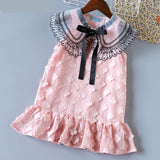 Mqtime Humor Bear Girls Dress Summer New Style Princess Dress Openwork Embroidered Dress Cute Vest Dress Girls Clothing