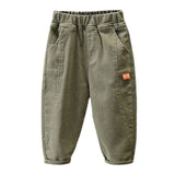 Mqtime Fashion Boys Pencil Pants 2-8T  Autumn Khaki Kids Trousers Children's Clothing Elastic Waist Casual Boy Cargo Pants