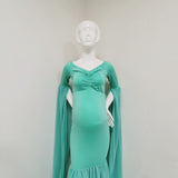 Mqtime Sexy Shoulderless Maternity Photography Props Long Dress For Pregnant Women Fancy Pregnancy Dress Elegence Maxi Gown Photo Shoot