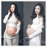 Mqtime Maternity Photography Props knitted cotton maternity set clothes 3sets pregnant outfits fancy pregnancy photo props shoot