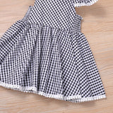 Mqtime New Girls Dress Fashion Casual Dress For Girls Navy Blue Plaid Kids Clothes Girls Child Clothing Vestidos For 2-6 Age