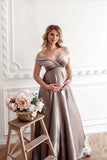 Mqtime Silk Sexy Maternity Photo Shoot Dresses Long Baby Showers Party Evening Pregnancy Maxi Gown Photography Props For Pregnant Women