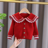 Mqtime Spring toddler kids girls baby clothes jersey knit cardigan sweater coat for girls children clothing birthday Christmas sweaters