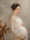 Photography Props Maternity Dresses for Photo Shoots Pregnancy Pregnant Mesh Perspective Korean Dress Studio Photo Prop