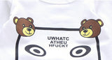 Mqtime Boys Clothing Sets Children Fashion Cartoon Bear Baby T-shirt Vest Coat And Pants Suit 3pcs Outfits Kids Sport Suit1-4 years