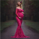 Mqtime 2023 Mermaid Maternity Dresses For Photo Shoot Lace Maxi Maternity Gown Off Shoulder Sexy Women Pregnancy Dress Photography Prop