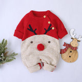 Baby Boys Girls Christmas Rompers Reindeer Knitted Cartoon Deer warm Infantil Jumpsuits Toddler girl New Year's Costume 0-18M