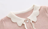 New knitted suit for 1 2 3 4 5 years old girls fall pink clothes set cardigan+skirt children clothing kids outfit