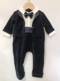 Mqtime Autumn Winter Children Boutique Clothing Baby Boy Rompers Long Sleeve Velvet Jumpsuit Gentle Boy Birthday Prince Suit Handsome