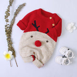 Baby Boys Girls Christmas Rompers Reindeer Knitted Cartoon Deer warm Infantil Jumpsuits Toddler girl New Year's Costume 0-18M