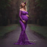 Mqtime 2023 Mermaid Maternity Dresses For Photo Shoot Lace Maxi Maternity Gown Off Shoulder Sexy Women Pregnancy Dress Photography Prop