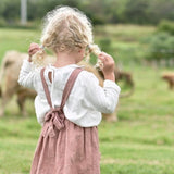 Girls Cotton-Linen Back Suspender Dress New Kids Summer Clothing Solid Overalls Children Dresses TZ35