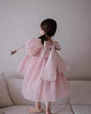 Baby Girl Princess Tutu Dress Puff Sleeve Infant Toddler Vintage Big Bow Vestido Party Pageant Wedding Baby Clothes 1-10Y