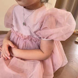 Baby Girl Princess Tutu Dress Puff Sleeve Infant Toddler Vintage Big Bow Vestido Party Pageant Wedding Baby Clothes 1-10Y