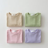 Mqtime Korean Baby Kids Cozy Long Sleeve Tshirts Cotton Fashion Boys Girls Sweatshirt Casual Loose Tops Base Shirt Clothes