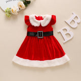 Mqtime Winter New Christmas Dress For Girls Fashion Children's Clothing Velvet Princess Dress For Girls Evening Costume 1-6 Years