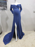 Mqtime Maternity Flowy Photo Dress Pregnant Women Shoulderless Mermaid Sexy Gown Pregnancy Diary Belly Bump Photo Album Last Trimester