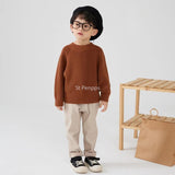 Mqtime Children's Mori Sweater Baby Thickened Thick Wool Spring and Autumn Knitted Sweater Boys and Girls Close-fitting Warm Long Shirt