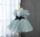 Mqtime Girl Royal Boutique Dress Kids Birthday Baptism Dresses For Children Elegant Big Bow Frocks Girls Eid Luxe Dresses