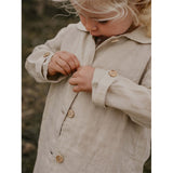 Autumn New Girls Cotton And Linen Trench Coat Retro Children's Casual Long-Sleeve Thin Turn-Down Collar Linen Jackets TZ153