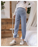 Winter Warm Maternity Pants Flannel Pregnancy Leggings Solid Color Pants Elastic Pregnant Women Trousers Pregnancy Clothes