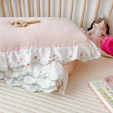 Baby Girl Quilt Blanket Pink Cotton Muslin Summer Quilt for Girls Children Comforter Infant Cot Quilt Baby Sleeping Cover