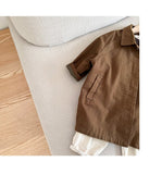 Mqtime Children's clothes boys and girls windbreaker autumn and winter clothes new children's baby medium and long cotton coat