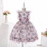 Mqtime 3-8 years old girl Princess Lolita dress summer birthday party dress children dress baby gift princess dress