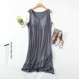 Mqtime Summer L-3XL Sleepdress Women Modal Nightgown Sleeveless Dressing Gown Casual Nightdress Lady Homewear Sexy Lingerie