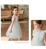 Girls Summer Dress Lace Ruffles Baby Kids Princess Birthday Wedding White Tutu Dresses Children Clothes sleeveless Vestido Outfi