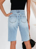 Mqtime Women Summer Denim Shorts Ripped Tassel Wide Leg Shorts Jeans Boyfriend Casual Pantalones Cortos De Mujer Shorts Feminino Jeans