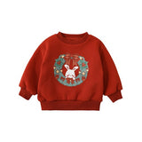 Mqtime Girls' Winter Casual Sweatshirt 2023 New Cute Christmas Style Baby's New Off Shoulder Pullover Top Trend