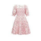 Mqtime  Mother Daughter Dress Floral Printed Family Matching Dresses Square Collar Dresses Summer Mommy and Me Clothes