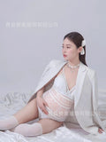 Mqtime  White Lace Fancy Maternity Bodysuit + Coat Photography Pregnancy Shoot Dresses Clothes Pregnant Women Sexy Maxi Gown Photo Props