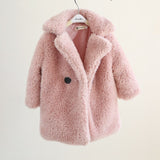 Mqtime Fashion Baby Girl Winter Jacket Fur Thick Toddler Child Warm Sheep Like Coat Wool Baby Outwear High Quality Girl Clothes 2-14Y