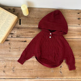 Mqtime Autumn and winter new girls cute hooded knitted sweater baby fashion embroidered shawl cape knitted pullover top