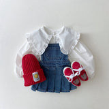 Mqtime 1-5-year-old girls' clothes new girls' denim suspender dress versatile suspender skirt foreign style vest skirt