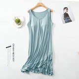 Mqtime Summer L-3XL Sleepdress Women Modal Nightgown Sleeveless Dressing Gown Casual Nightdress Lady Homewear Sexy Lingerie