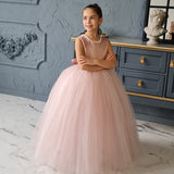 Mqtime 5-14Y Teenage Bridesmaid Girl Long Evening Dress Children Kids Dresses for Girls Graduation Communion Gown Prom Party Lace Dress