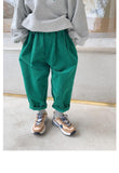 Mqtime Harem Pants Corduroy Children Outfits Tracksuit Winter Cotton Trousers Kids Outwear Boys Girls Casual Green Pants Warm Pants 2-8