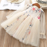 Mqtime Girl Dress Spring New Fashion Casual Lace Chiffon Flower Kid Children Clothing Princess 2-7 Years High Quality