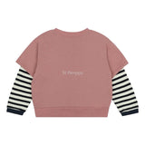 Mqtime Children's Casual Tops Autumn New Soft Cotton Boys and Girls Leaves Two Fashion Star Stripes Casual T-shirts for Kids