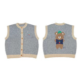 Korean Children's Sleeveless Jacket Vest For Kids Girl Boy Coat 2022 Autumn Winter Knitted Waistcoat Children's Outwear Clothing